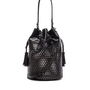 Loeffler Randall Perforated Leather Bucket Bag